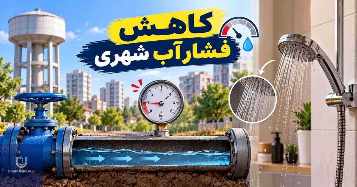 کاهش فشار آب شهری، یکی از دلایل به وجود آمدن مشکل فشار آب در طبقات بالا است.